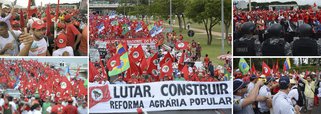 Depois de um período de hibernação, Movimento dos Trabalhadores Sem Terra, desde sempre identificado com as esquerdas do País, tomou a Esplanada dos Ministérios; protesto diante do Supremo Tribunal Federal teve punhos cerrados e faixas contra a Ação Penal 470; com esse movimento, esquerda resgata plano de ter suas próprias massas nas ruas, para não perder espaço na defesa de suas bandeiras; na ressaca dos mascarados Black Blocs, militantes com cara à mostra tentam retomar protagonismo