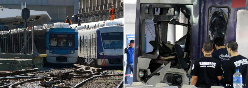 Não há risco de morte; acidente ocorreu quando um trem se chocou contra uma grade de contenção da plataforma no centro de Buenos Aires na manhã deste sábado; condutor do trem está detido, segundo informaram autoridades judiciais