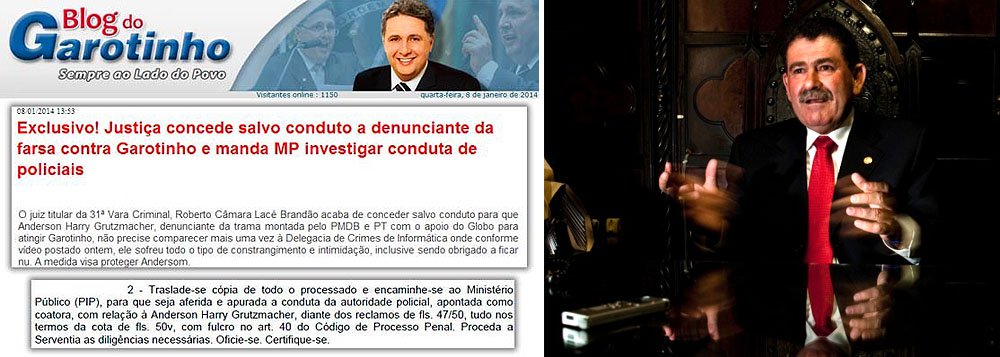 Deputado federal Anthony Garotinho (PR) divulgou um vídeo em que Anderson Harry Grutzmacher afirma que o presidente da Assembleia Legislativa do Rio de Janeiro (Alerj), deputado estadual Paulo Melo (PMDB), teria oferecido R$ 500 mil e mais um salário mensal de R$ 7 mil durante cinco anos para que ele forjasse material contra ele e a filha, a também deputada estadual Clarissa Garotinho (PR)