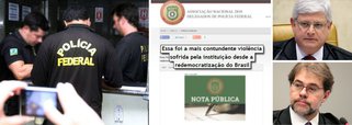 Nota que critica o procurador-geral da República, Rodrigo Janot, foi divulgada nesta quarta-feira pela Associação Nacional dos Delegados da Polícia Federal (ADPF); manifestação acontece após pedido da Procuradoria-Geral da República para que a corporação não divulgasse qualquer nota ou informação sobre a Operação Ararath, no Mato Grosso; entidade afirma que o "fato, considerado inédito, causou grande perplexidade e indignação entre os Delegados da Polícia Federal"; para a ADPF, "essa foi a mais contundente violência sofrida pela instituição desde a redemocratização do Brasil"