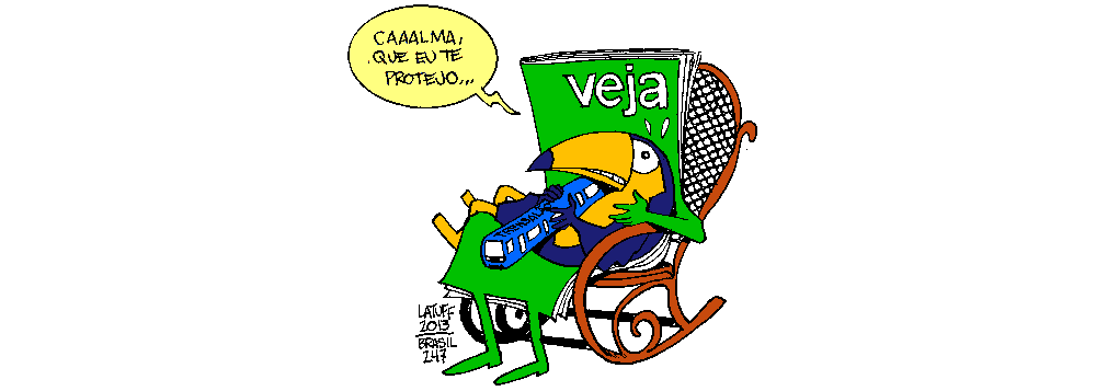 Charge do cartunista Carlos Latuff ao 247 ironiza última edição da revista, que numa reportagem sobre o caso do chamado "trensalão", não citou o nome de nenhum tucano e ainda conseguiu incluir um petista na história (Foto: Gisele Federicce) Charge do cartunista Carlos Latuff ao 247 ironiza última edição da revista, que numa reportagem sobre o caso do chamado "trensalão", não citou o nome de nenhum tucano e ainda conseguiu incluir um petista na história