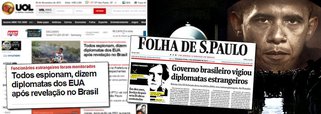 "Todo mundo espiona", diz a manchete do Uol, portal do grupo Folha; "Não há virgens nesse negócio", ironiza o texto; com uma reportagem sobre "espionagem" da Abin, a Folha de S.Paulo conseguiu avacalhar o esforço do Brasil em liderar, ao lado da Alemanha, uma iniciativa contra os grampos indiscriminados dos Estados Unidos; jornal que se diz "a serviço do Brasil" trabalhou contra