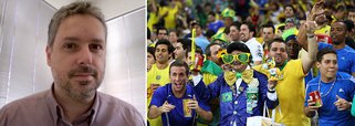 Baseado no Ibope, colunista José Roberto de Toledo vê clima de frieza da torcida, com “quase nenhuma bandeira nas janelas, raras camisetas amarelas”: “Virou politicamente incorreto torcer pela Copa, pelo Brasil”, diz; pesquisa aponta que 39% da população responderam que se fosse possível medir em graus seu envolvimento com o Mundial, a temperatura estaria entre "fria", "muito fria' e "gelada"; só 30% disseram que seu termômetro está "quente", "muito quente" ou "fervendo"