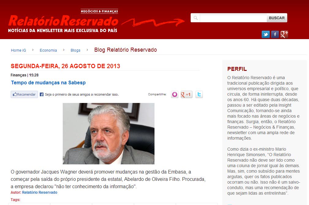 Uma das mais tradicionais newsletters de negócios e finanças do País tem agora um espaço exclusivo no portal de notícias; ao longo de seus 46 anos, o RR foi responsável por importantes "furos" jornalísticos, sendo o mais recente deles a multa de R$ 18,7 bilhões pela Receita Federal ao Itaú