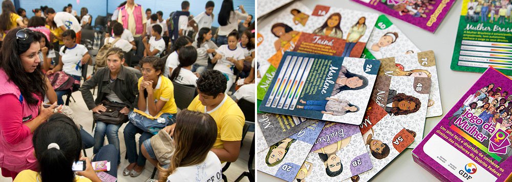 O Governo do Distrito Federal, por meio da Secretaria da Mulher, lançou o "Jogo da Mulher", que, em formato de cartas, é um material lúdico e didático e aborda temas como a equidade de gêneros, autonomia, além da emancipação feminina; o material será distribuído aos estudantes da rede pública de ensino do DF