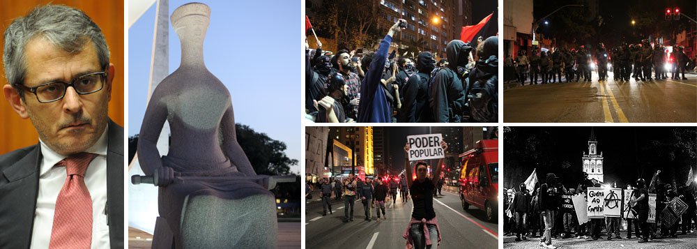 Levantamento do jornal mostra que 55% dos paulistanos são contra "novo julgamento", algo que não está em discussão no STF; o que ocorre é apenas, como já disse Celso de Mello, um "recurso ordinário" num julgamento já existente; além disso, 79% pedem a prisão imediata dos réus; ao tentar, mais uma vez, colocar a faca no pescoço de um ministro do STF, atropelando, assim, o tempo da Justiça; Folha, de Otávio Frias Filho, age como Black Bloc e revela sua alma antidemocrática; o que mostraria o Datafolha se a pergunta fosse: jornais que apoiaram o golpe militar de 1964 deveriam reconhecer seus erros na Comissão da Verdade?