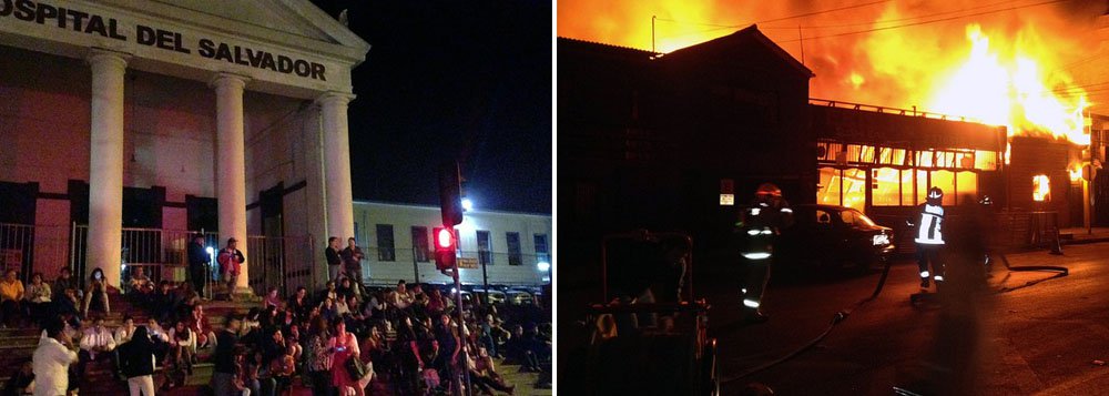 Tremor de magnitude 8,3 na escala Richter atingiu a Região Norte do Chile, perto da cidade mineira de Iquique, provocando ondas de 1,8 metro de altura; o incidente geológico provocou alerta de tsunami em mais três países da costa do Oceano Pacífico latino-americano – Peru, Equador e Colômbia 