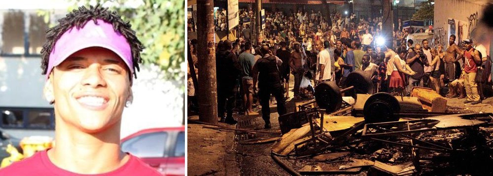 Avenida Nossa Senhora de Copacabana e as ruas Barata Ribeiro e Pompeu Loureiro, em Copacabana, no Rio, ficaram interditadas na altura da comunidade do Pavão-Pavãozinho, devido a um protesto de moradores pela morte do dançarino Douglas Rafael da Silva Pereira, que trabalhava no programa "Esquenta", da Globo; um homem de 30 anos morreu baleado na cabeça durante a manifestação; moradores atearam fogo a objetos, fazendo barricadas em alguns pontos das vias; amigos de dançarino acusam policiais de matá-lo
