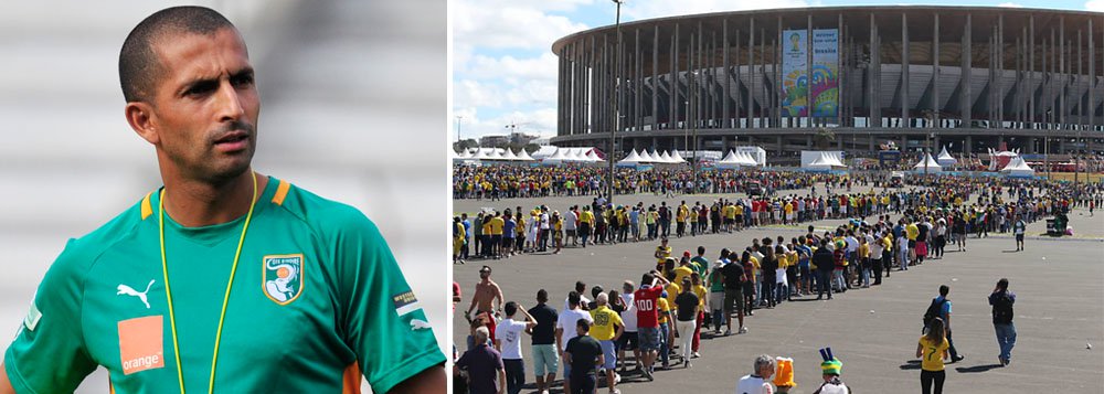 Técnico da Costa do Marfim, Lamouchi Sabri, elogiou a arena brasiliense e afirmou que a sua equipe tem “muita sorte” em jogar em Brasília, cidade com uma “temperatura muito agradável”: seleção marfinense joga nesta quinta-feira, às 13h, contra a Colômbia 