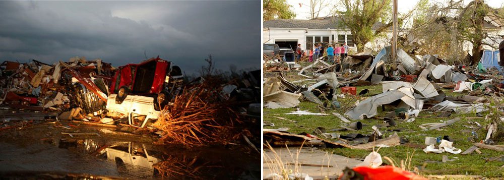 Fenômeno atingiu os estados de Arkansas e Oklahoma e foi desencadeado por uma grande tempestade que se deslocava do Centro-Oeste para o Sul; "Muitas casas e edifícios ficaram danificados e alguns destruídos", disse Keli Caim, da Agência de Gestão de Emergências de Oklahoma