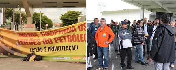 Os trabalhadores pedem o cancelamento do leilão da área petrolífera de Libra, no pré-sal, marcado para segunda-feira, além de melhorias salariais; greve segue por tempo indeterminado, disseram os sindicatos; a Petrobras informou que está tomando, como de praxe neste tipo de situação, todas as medidas necessárias para garantir suas operações, "de modo a não haver qualquer prejuízo às atividades da empresa e ao abastecimento do mercado, sendo mantidas as condições de segurança dos trabalhadores e das instalações da companhia"