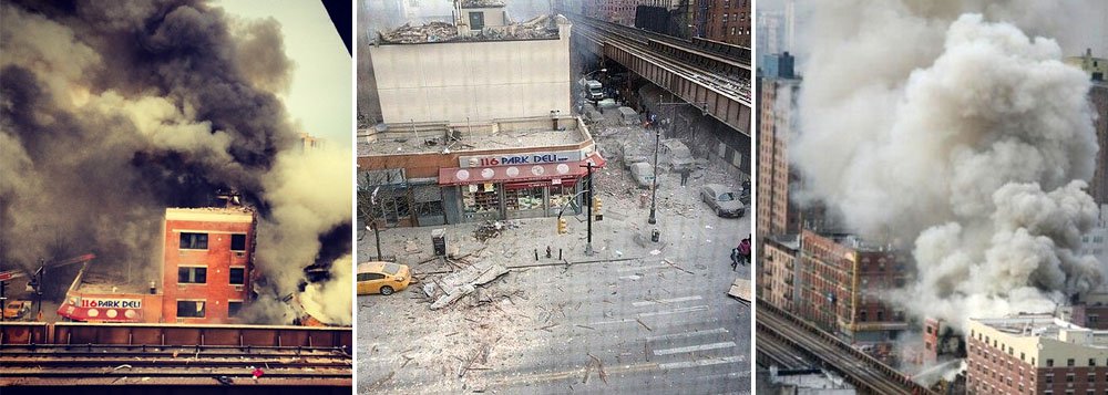 Os bombeiros faziam buscas na área onde se localiza o edifício em East Harlem, em Manhattan, em busca de eventuais pessoas presas nos escombros; causa ainda é desconhecida; pelo menos 40 equipes do Corpo de Bombeiros de Nova York foram mobilizadas