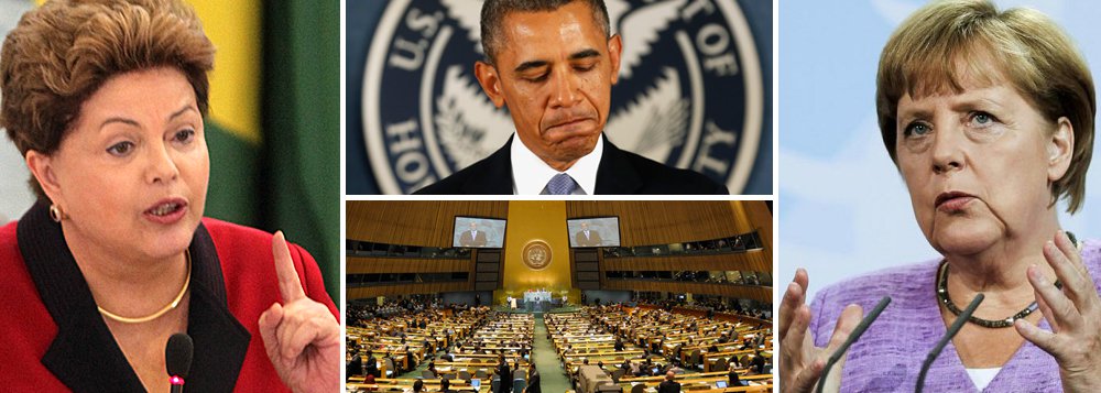 Ação conjunta, forte e surpreendente das delegações do Brasil e da Alemanha na ONU pede resolução mundial contra os EUA por violação da Declaração Universal dos Direitos Humanos; artigo 17 garante a todo homem e mulher o direito à privacidade e à inviolabilidade de suas correspondências; máquina de espionar pilotada por Barack Obama, que admite a bisbilhotagem como política de Estado, sofre revés; motivo arguido para a resolução é humilhante para os arapongas ianques