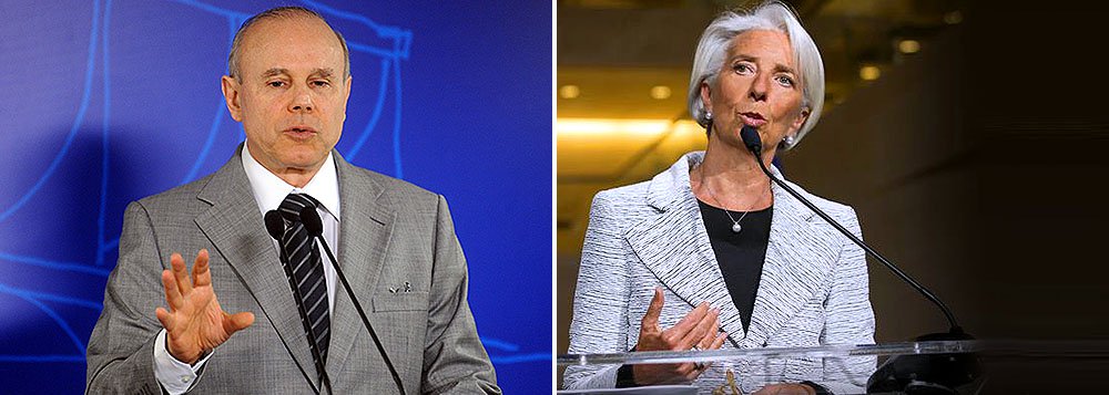 Relatório divulgado pelo Fundo Monetário Internacional (FMI), dirigido por Christine Lagarde, inclui o Brasil entre as economias emergentes mais vulneráveis a crises externas; ministro da Fazenda, Guido Mantega, lembrou que os investimentos estrangeiros diretos, que geram empregos no país, continuam acima de US$ 60 bilhões em 12 meses pelo quarto ano seguido; ele aponta erros já cometidos por análises anteriores: “A tempestade não veio e o cenário apontado por esses relatórios não se concretizou”, disse; “Quem está falando em recessão está equivocado”, completou
