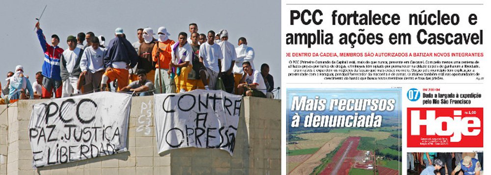 O Jornal Hoje, de Cascavel, no Oeste do Paraná, traz reportagem de Juliet Manfrin sobre a instalação do PCC (Primeiro Comando da Capital) na região da tríplice fronteira (Brasil, Paraguai e Argentina); na prática, o jornal denuncia o descontrole da Segurança Pública no Estado do Paraná