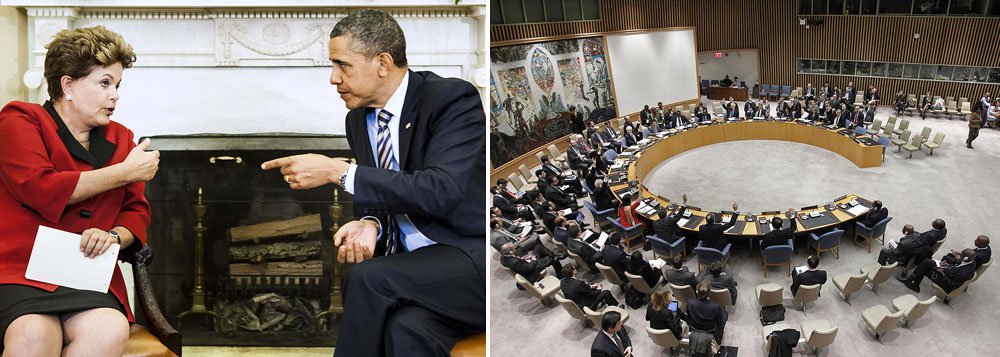 Polêmica gerada em revelação de espionagens feitas pela NSA (Agência de Segurança Nacional) americana ao conteúdo de conversas da presidente Dilma Rousseff com seus ministros já tem minado até negociações para venda de caças Boeing à FAB. Governo de Barack Obama cogita agora apoiar pretensão brasileira de ocupar uma vaga permanente no Conselho de Segurança; como titular, Brasil teria poder de veto em questões como autorização para atacar outros países, entrando em discussões como a que hoje envolve a Síria