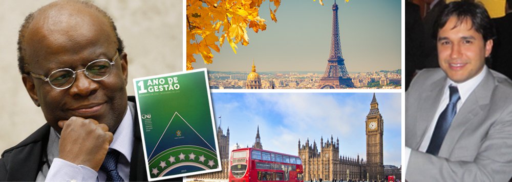 Tribunal deu sua reposta à revelação feita pelo jornalista Felipe Recondo, aquele a quem o presidente do Supremo Tribunal Federal mandou "chafurdar no lixo"; disse que ministros do STF podem reduzir seus períodos de descanso a qualquer momento; ocorre que, durante as férias, o presidente da corte tem apenas dois eventos, mas, ainda assim, está recebendo 11 diárias; isso faz sentido?; detalhe: no fim do ano passado, Barbosa mandou distribuir material pago pelo CNJ que promovia sua gestão, com destaque para ações de combate à corrupção, medidas administrativas e até corte de gastos promovidos pelo órgão