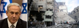 Exército de Benjamin Netanyahu voltou a bombardear as construções mais altas da Faixa de Gaza nesta terça-feira, derrubando um prédio de apartamentos e escritórios com 13 andares e destruindo a maior parte de um edifício residencial de 16 andares, após ter alertados os moradores a deixarem o local; o Hamas, grupo militante que domina a Faixa de Gaza, acusou Israel de um "ato sem precedentes de vingança contra civis"