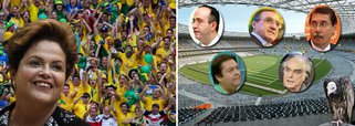 Porta-vozes da mídia familiar, que torceram contra o sucesso da Copa do Mundo de 2014, condenam o que chamam de "politização" do torneio pela presidente Dilma; ou seja, na visão destes colunistas, a presidente só poderia ser responsabilizada pelo fracasso do Mundial, jamais pelo seu sucesso; na CBN, Merval Pereira e Carlos Alberto Sardenberg foram bisonhos; "ela não marca gols", disse o camisa 10 de O Globo para o ponta direita da Rede Globo
