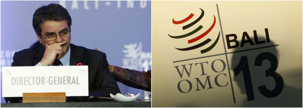 Primeiro acordo em 20 anos acertado na madrugada deste sábado na Organização Mundial do Comércio começou a tomar forma depois que EUA e Índia superaram suas diferenças; pacote inclui apenas algumas temas da Rodada de Doha, mas traz de volta a credibilidade do órgão, comandado pelo brasileiro Roberto Azevêdo, que se emocionou em Bali, na Indonésia, após o entendimento; estimativas são de que o resultado traga um incremento de US$ 1 trilhão no comércio global