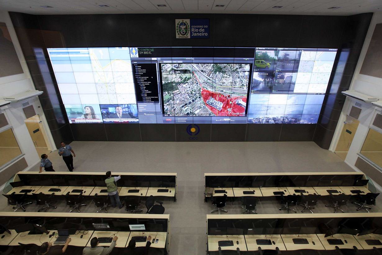 31/05/2013 - Inauguração do Centro Integrado de Comando e Controle. Videowall. Foto Marcelo Horn 