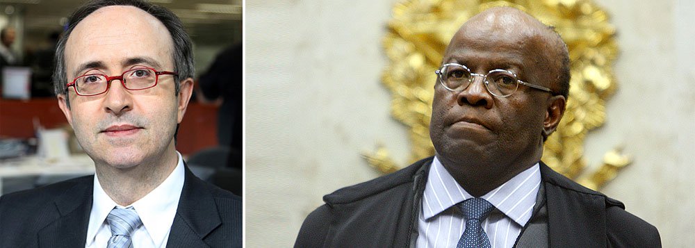 Em 2009, colunista escreveu que Joaquim Barbosa submeteu as instituições públicas ao vexame, com sua conduta "incompatível com o Supremo, com a democracia e com o Estado de direito"; agora, critica “turma que tenta mandar presidente do STF para o tronco”: “Um preto só prova que é livre quando obrigado a carregar a bandeira "deles"”; “Que a sua reputação esteja sob ataque, não a de Ricardo Lewandowski, eis a evidência da capacidade que a máquina petista tem de moer pessoas”
