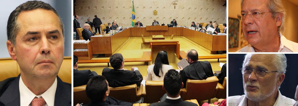 Novo relator da Ação Penal 470, ministro Luís Roberto Barroso afirmou nesta quarta-feira 18 que pedirá para que o plenário do STF analise na próxima semana os recursos do ex-ministro José Dirceu, que tenta autorização para trabalhar fora do presídio, e do ex-deputado José Genoino, que pede para cumprir prisão domiciliar; informação confirma notícia do 247 desta manhã; "Eu gostaria de entrar no recesso com isso decidido e gostaria de fazê-lo em plenário, na medida do possível", disse o ministro; enquanto estavam sob o comando do antigo relator, Joaquim Barbosa, recursos não saíram de suas mãos