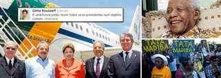 Presidente Dilma Rousseff faz gesto de conciliação e convida todos os presidentes brasileiros vivos para embarcarem com ela para Joanesburgo, onde vai participar das cerimônias fúnebres do líder global Nelson Mandela; José Sarney, Lula, Fernando Henrique e Fernando Collor terão oportunidade na viagem de distenderem as tensões; tradição nos EUA, bom entendimento entre ex-presidentes não é comum no Brasil; "É uma honra poder reunir todos os ex-presidentes num objetivo comum", escreveu Dilma no Twitter; novo tempo se inaugura?