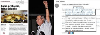 Blog do ex-ministro faz post sobre editorial da revista Veja que renega tese da própria revista sobre uso de dinheiro público no chamado escândalo do mensalão; após condenção, publicação da família Civita admite que base da defesa dos réus continha verdade; "Agora, na hora de defender as doações privadas, a verdade sobre o caixa dois vem à tona na Veja", registra Dirceu; publicação mostra contrariedade com avanço do estabelecimento do financiamento público de campanhas políticas no Supremo Tribunal Federal