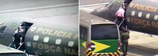 O ex-ministro da Casa Civil José Dirceu e o ex-presidente do PT José Genoíno embarcaram às 14h15 no avião da Polícia Federal, no aeroporto de Congonhas, em São Paulo; antes de chegar a Brasília, a aeronave busca os condenados que estão na capital mineira: José Roberto Salgado, ex-vice-presidente do Banco Rural; o publicitário Marcos Valério; Kátia Rabello, ex-presidente do Banco Rural; o ex-deputado federal Romeu Queiroz (PTB-MG); Ramon Hollerbach e Cristiano Paz, ex-sócios de Marcos Valério; e Simone Vasconcelos, ex-funcionária de Valério