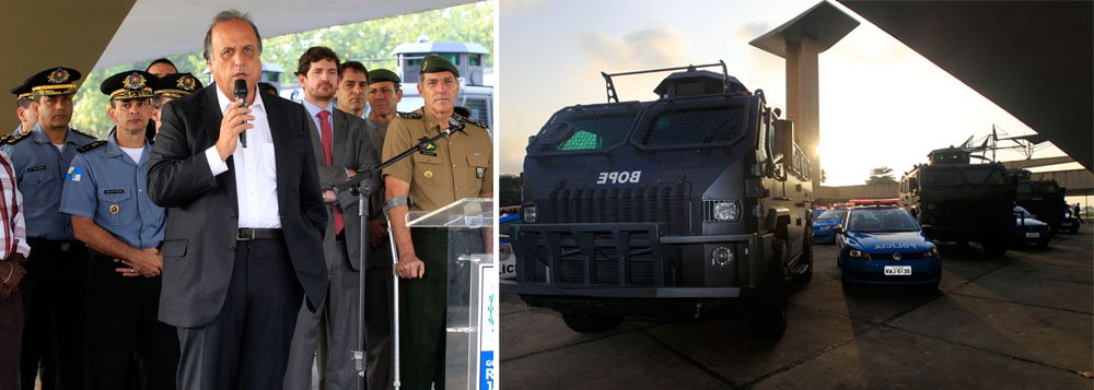 Para dar apoio às operações das polícias Civil e Militar em áreas de conflito no Rio, o governador Luiz Fernando Pezão entregou oito novos veículos táticos blindados e 300 viaturas destinadas às unidades de Polícia Pacificadora (UPPs); as novas viaturas vão reforçar a frota atual de 567 veículos que atende a 38 UPPs e a Coordenadoria de Polícia Pacificadora (CPP), levando mais conforto aos agentes de segurança da política de pacificação implantada nos últimos anos pelo governo do Rio