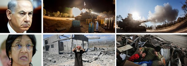Contra o voto dos Estados Unidos e com 19 abstenções, o Conselho de Direitos Humanos das Nações Unidas aprovou a formação de comissão para investigar governo de Benjamin Netanyahu por crimes de guerra na ofensiva contra a população civil na faixa de Gaza; 29 dos 47 países-membros votaram a favor; comissária da ONU para Direitos Humanos, Navi Pillay fez comentário duro; "Há forte possibilidade de terem sido cometidos crimes de guerra. Cada incidente tem de ser investigado de modo adequado e independente"; 120 crianças já morreram, 900 estão feridas e, segundo a ONU, 107 mil sofreram traumas por perdas de parentes e moradias; baixas civis são mais de 600 entre os palestinos