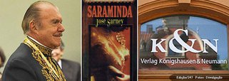 Editor alemão diz que vai jogar fora edição que acaba de imprimir do livro Saraminda, do ex-presidente e acadêmico José Sarney; Thomas Neumann conta que  tinha a promessa de compra de 500 exemplares do livro pelo consulado do Brasil em Frankfurt; ao saber que acordo não será cumprido, anunciou o novo destino para a obra: incineração; diplomacia, agora, tenta solucionar o caso; primeiro, na verdade, busca entender como essa promessa pode ser feita; sem compra oficial, alemão diz que "não há demanda pela obra"; literatura do absurdo na vida real? 