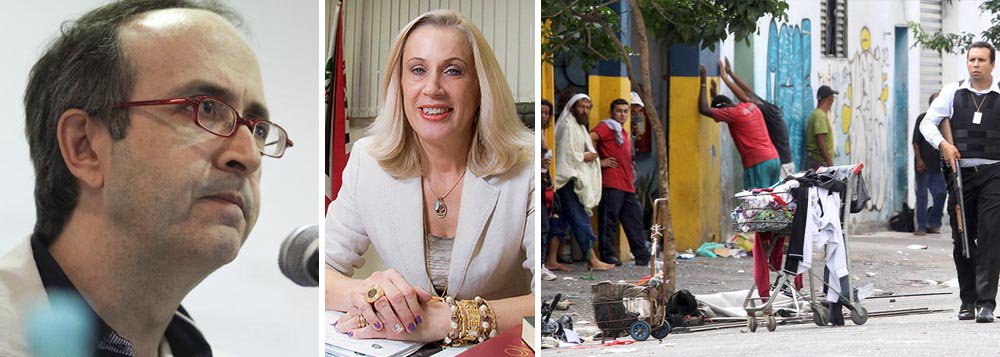 "Parabéns à delegada Elaine Maria Biasoli. Não tem medo de enfrentar os fatos. O tráfico de drogas é ilegal em São Paulo, dentro ou fora da Haddadolândia", diz o blogueiro Reinaldo Azevedo, que vocaliza a linha-dura do tucanato paulista; "O programa “Braços Abertos” da Prefeitura, como já afirmei aqui, criou a zona livre do tráfico e do consumo de drogas. O que esperam? Que o Denarc deixe os traficantes circulando livremente, é isso?"