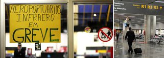 Sindicato Municipal dos Aeroviários do Rio de Janeiro (Simarj) decidiu fazer greve nos aeroportos de Santos Dumont, Galeão e Jacarepaguá, após "nove meses de intensas negociações e devido à intransigência dos sindicatos patronais"; a categoria cobra das empresas aéreas reajuste salarial real e abono relacionado à Copa