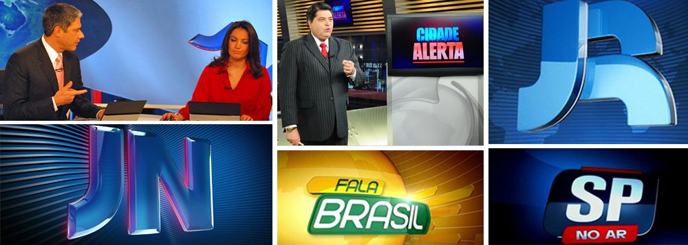 Líder mundial em tempo conectado na rede, brasileiro vai perdendo o hábito de informar-se pelos noticiários na TV; segundo pesquisa do Ibope, o Jornal Nacional, da Globo, teve sua adiência pulverizada em 12% este ano, até 31 de agosto; o mesmo aconteceu com a programação da Band e do SBT; o pior resultado ficou com o "RedeTV! News", que viu em 2013 quase metade de seu público desaparecer: - 41%; poder da internet de transmitir informações em tempo real e com imparcialidade está mudando rapidamente a correlação de forças na mídia