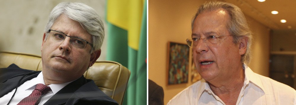 No recurso apresentado ao STF, a defesa do ex-ministro José Dirceu sustenta que não houve formação de uma quadrilha, mas coautoria dos fatos, e pede redução de penas; segundo o procurador Rodrigo Janot, depoimentos colhidos na denúncia apresentada pela Procuradoria-Geral da República demonstraram que os pagamentos não eram feitos de forma isolada e que houve participação de Dirceu; "Dirceu tinha o poder de mando central de todas as práticas delitivas, cabendo a ele, sim, o verdadeiro controle das ações que seriam praticadas pelos demais integrantes da organização", disse Janot, que também se colocou contra pedidos deoembargo de Simone Vasconcelos