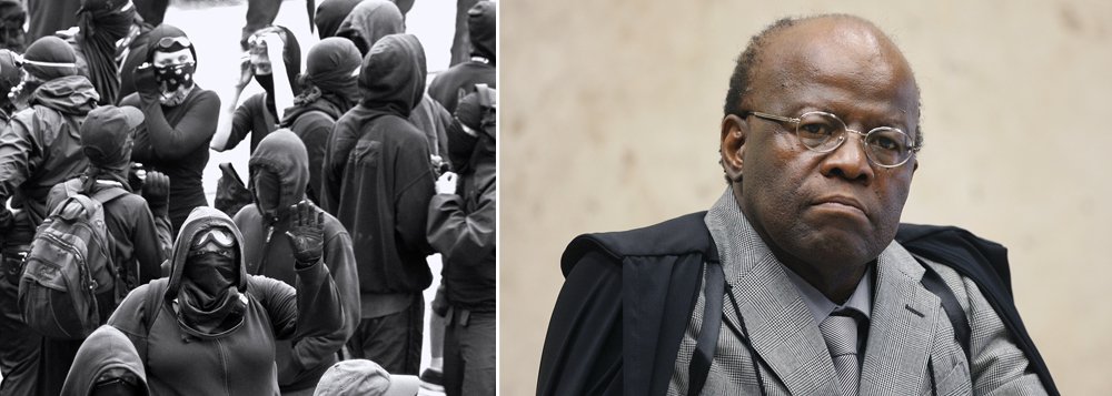 O colunista Tutty Vazques, do Estado de S. Paulo, comparou o presidente do Supremo Tribunal Federal, Joaquim Barbosa, aos manifestantes que têm botado pra quebrar nos protestos de rua pelo País