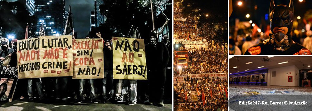 Sepe do Rio de Janeiro declarou que "toda ajuda é bem-vinda" do grupo de mascarados; categoria convocou novo ato para esta quinta-feira e já prepara autodefesa para ações policiais; na última segunda-feira, 13 pessoas ficaram feridas no protesto que terminou em conflito com a polícia e onda de vandalismo
 
