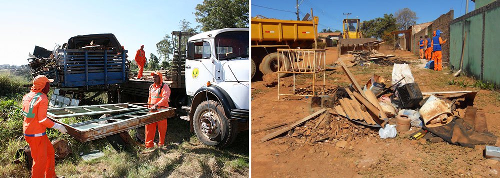 Programa desembarcou no Itapoã e Lago Norte, duas regiões administrativas, para recolher entulho e lixo em geral; nesta semana, sistema passa por Samambaia; mutirão organizado pela Coordenadoria das Cidades, da Casa Civil, tem parceria com outros órgãos como Serviço de Limpeza Urbano (SLU), Detran, Novacap, Ibram, CEB, Caesb e Administração Regional