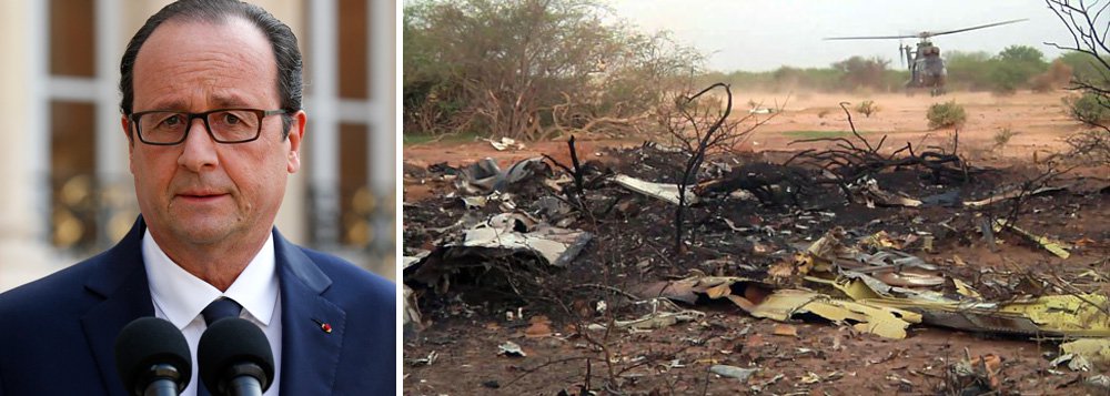 Presidente francês afirmou, em um breve discurso televisivo, que não há sobreviventes entre os destroços do avião da Air Algérie, que caiu no Mali nesta quinta-feira; entre os mortos, havia 50 franceses; "Infelizmente não há nenhum sobrevivente", informou François Hollande; "Uma caixa-preta foi encontrada e enviada para Gao", no norte do país africano, acrescentou;  mau tempo foi a causa provável do acidente