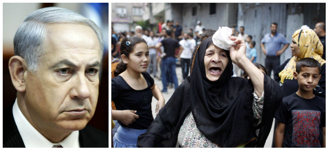 Responsável direto por um dos maiores banhos de sangue dos últimos anos no Oriente Médio, o primeiro-ministro de Israel, Benjamin Netanyahu, já pode somar mais 60 cadáveres ao seu estoque; eles foram mortos neste domingo, em mais um bombardeio feito pelo exército israelense; corpos estavam espalhados pela rua, enquanto milhares de pessoas fugiam para um hospital repleto de feridos; ontem, primeiro-ministro turco, Racyyp Erdogan, disse que, em barbárie, governo de Netanyahu supera Hitler; em diversas cidades, até mesmo de Israel, houve manifestações contra a matança impune de palestinos, quase todos civis e muitas crianças