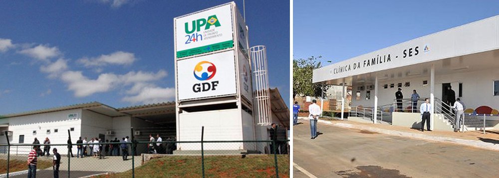 O governo do Distrito Federal realizou um total de mil obras para beneficiar a área de Saúde entre 2011 e 2013, que incluem desde inaugurações de mais centros de atendimento a reformas em 41 unidades, de acordo com balanço apresentado pela Secretaria de Saúde do DF; entre os avanços, destacam-se a inauguração de nove Clínicas da Família e quatro UPAs e reformas em 11 hospitais e em 30 UBS, como centros e postos rurais