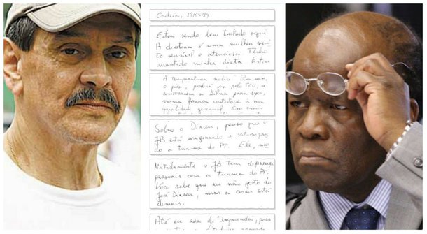 Cumprindo pena da AP 470, Roberto Jefferson envia carta do Instituto Penal Coronel PM Francisco Spargoli Rocha, em Niterói (RJ), criticando postura do presidente do STF, Joaquim Barbosa, com o ex-ministro José Dirceu, seu desafeto: "Você sabe que eu não gosto do José Dirceu, mas a coisa está demais"; "Ele monocraticamente revogou uma jurisprudência consagrada em todas as comarcas e tribunais do Brasil. Até no STJ [os condenados no semiaberto trabalham desde o primeiro dia da execução da sentença. Nitidamente o JB tem diferenças pessoais com a Turma do PT"