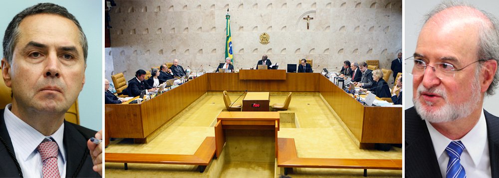 Ministros do Supremo Tribunal Federal é que vão decidir, na semana seguinte à do Carnaval, se o processo do mensalão tucano continuará em tramitação na Corte; antes, decisão seria do relator, ministro Luís Roberto Barroso; com a medida, ele quer que o STF defina um critério para casos semelhantes; quando um parlamentar renuncia ao mandato, como fez o réu Eduardo Azeredo, perde o direito ao foro especial e deixa de ser julgado em última instância; análise, porém, deve considerar se decisão do ex-deputado tucano foi uma manobra para não ser julgado no Supremo e prolongar ainda mais o julgamento