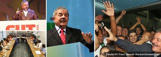 Ex-presidente acelera na estratégia de ocupar espaços à esquerda; é o dublê de candidato a presidente que ele prometeu ser; "Tenho casco de tartaruga, estou acostumado a levar bordoadas", disse Lula na 3ª Conferência Global sobre Trabalho Infantil, em Brasília; irônico, defendeu sua opção preferencial pelos pobres: "Para eles", disse, referindo-se à elite nacional, "tudo o que a gente dá para os ricos, é investimento, mas tudo o que a gente dá para os pobres é gasto"; defendeu Bolsa Família e atacou bancos; "Setor financeiro irresponsável já foi socorrido com US$ 10 trilhões desde 2008. Esse dinheiro acabaria com a fome no mundo"