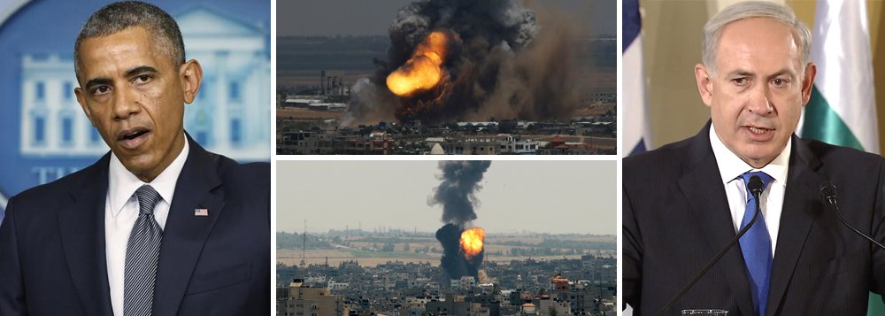 Embora tenha sinalizado, quando eleito, que teria uma nova abordagem para a questão Palestina, o presidente dos Estados Unidos, Barack Obama, se mostrou tão conservador quanto seus antecessores; nesta sexta-feira, ele telefonou para Benjamin Netanyahu, que comanda a ofensiva terrestre contra palestinos na Faixa de Gaza e disse que apoia o "direito de Israel de se defender"; ontem a presidente Dilma Rousseff afirmou, com razão, que a resposta de Israel ao Hamas é totalmente "desproporcional"