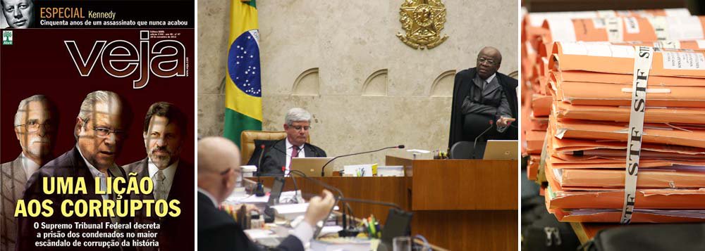 Na capa, o sol nasce quadrado para José Genoino, José Dirceu e Delúbio Soares; revista retrata o chamado "mensalão" como o maior escândalo de corrupção da história e, em seu editorial, clama que seja só o começo; "o desfecho do escândalo do mensalão, com a ida para a prisão dos réus, não pode ser encarado como a vitória de um partido sobre outro ou da oposição sobre o governo", diz o texto; mas será que haverá o mesmo tipo de pressão para que outros escândalos, a começar pelo mensalão tucano, sejam também punidos? 