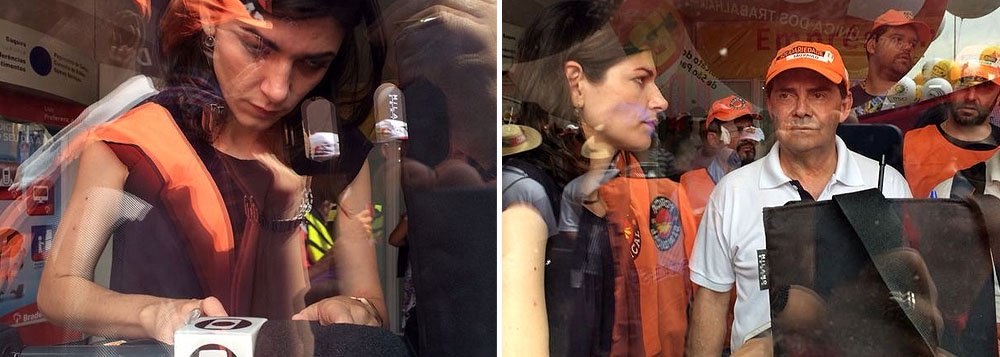 Jornalista que cobria a manifestação das centrais sindicais no centro de São Paulo admitiu, segundo revelou assessora da CUT, que tinha "ordens da redação para só ouvir os caras da Força [Sindical]"; presidida pelo deputado Paulinho, entidade é crítica ao governo Dilma e apoia o candidato Aécio Neves para a presidência; relato e fotos do Blog Escrevinhador