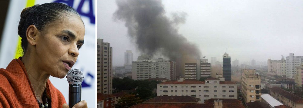 Ex-senadora estava na capital paulista quando ocorreu a queda do jato, em Santos, que provocou a morte do candidato a presidente pelo PSB, Eduardo Campos; Marina era candidata a vice na chapa de Campos e analistas políticos já cogitam a substituição do presidenciável pela ex-ministra; ela voou para o litoral paulista, local do acidente, assim que soube da notícia; morte de Campos muda o cenário da sucessão presidencial